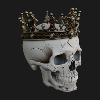 Human Skull Statue Design 4 3D Print Model
