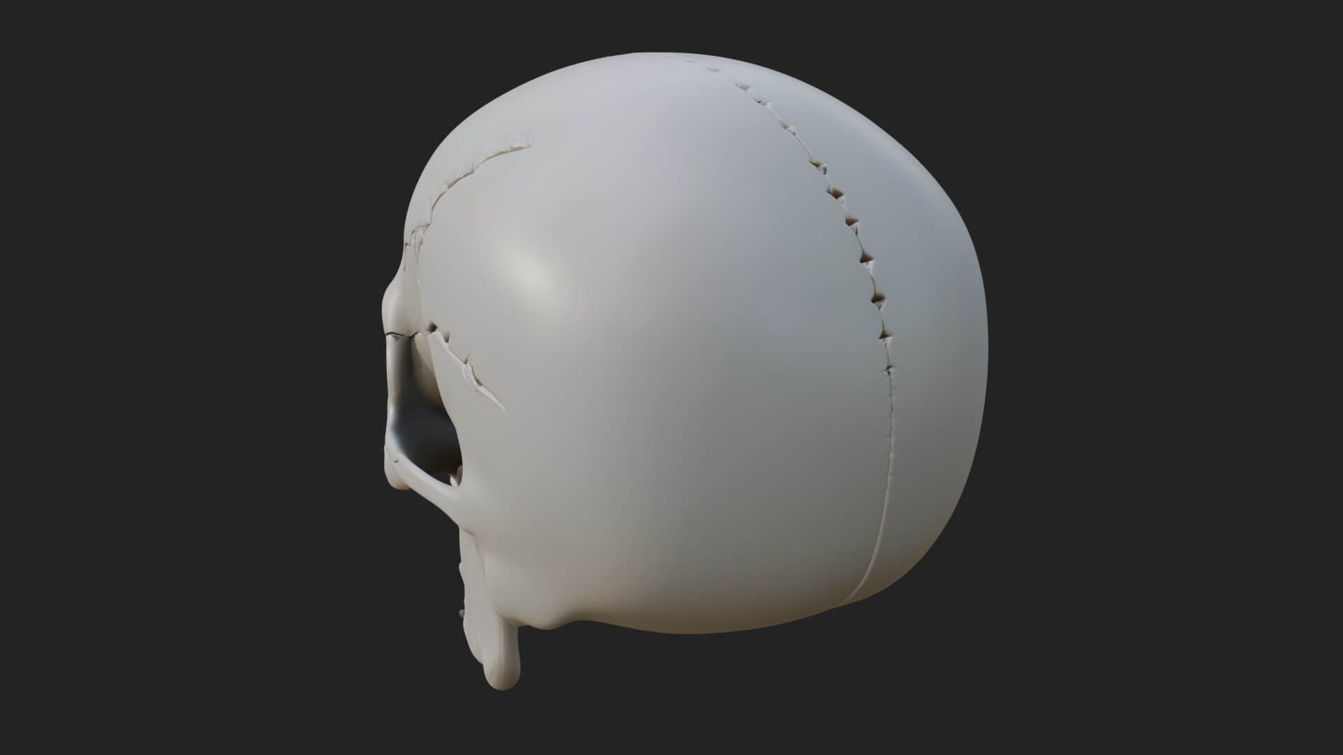 Human Skull Statue Design 5 3D Print Model 3D Model