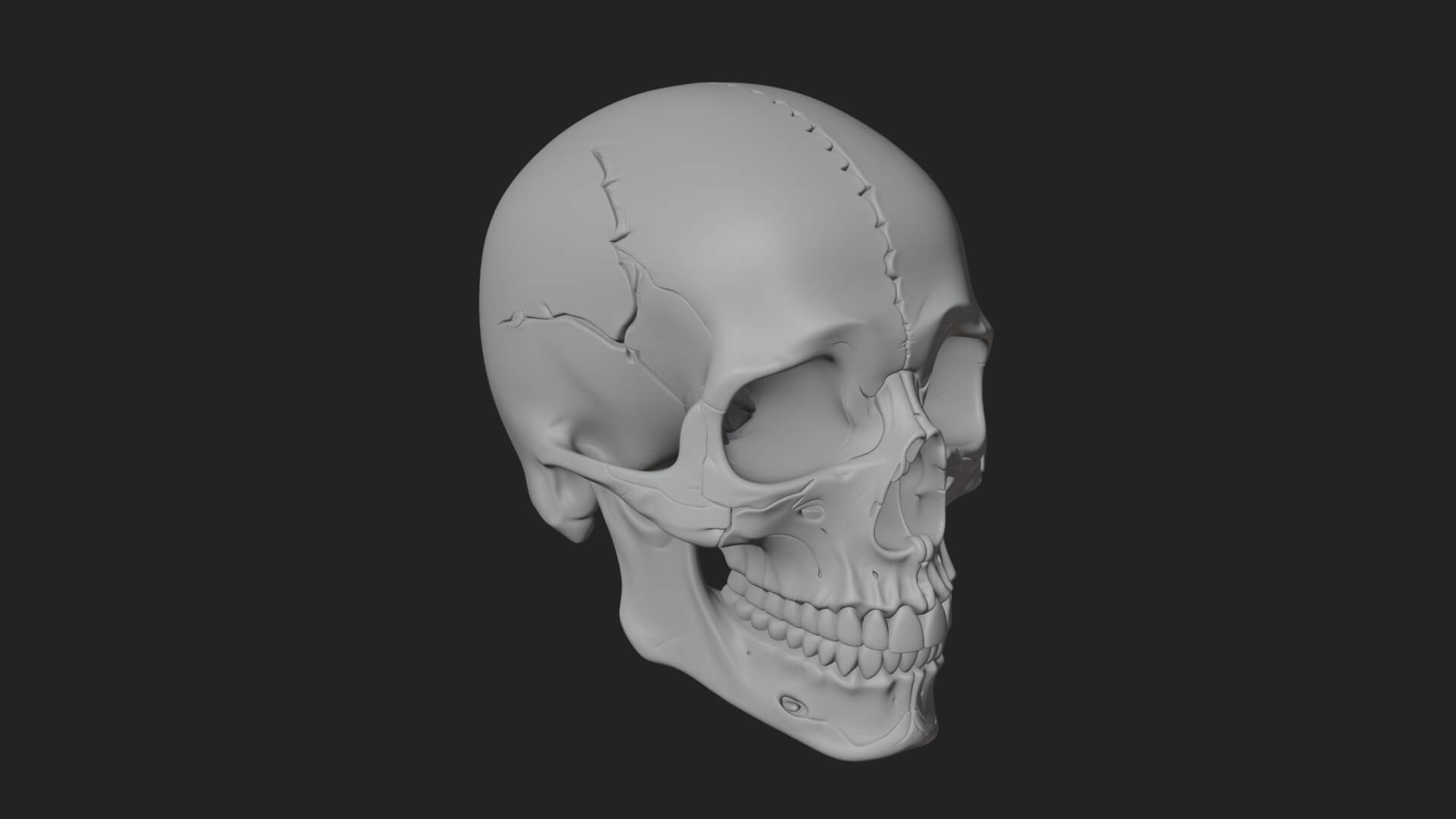 Human Skull Statue Design 5 3D Print Model 3D Model