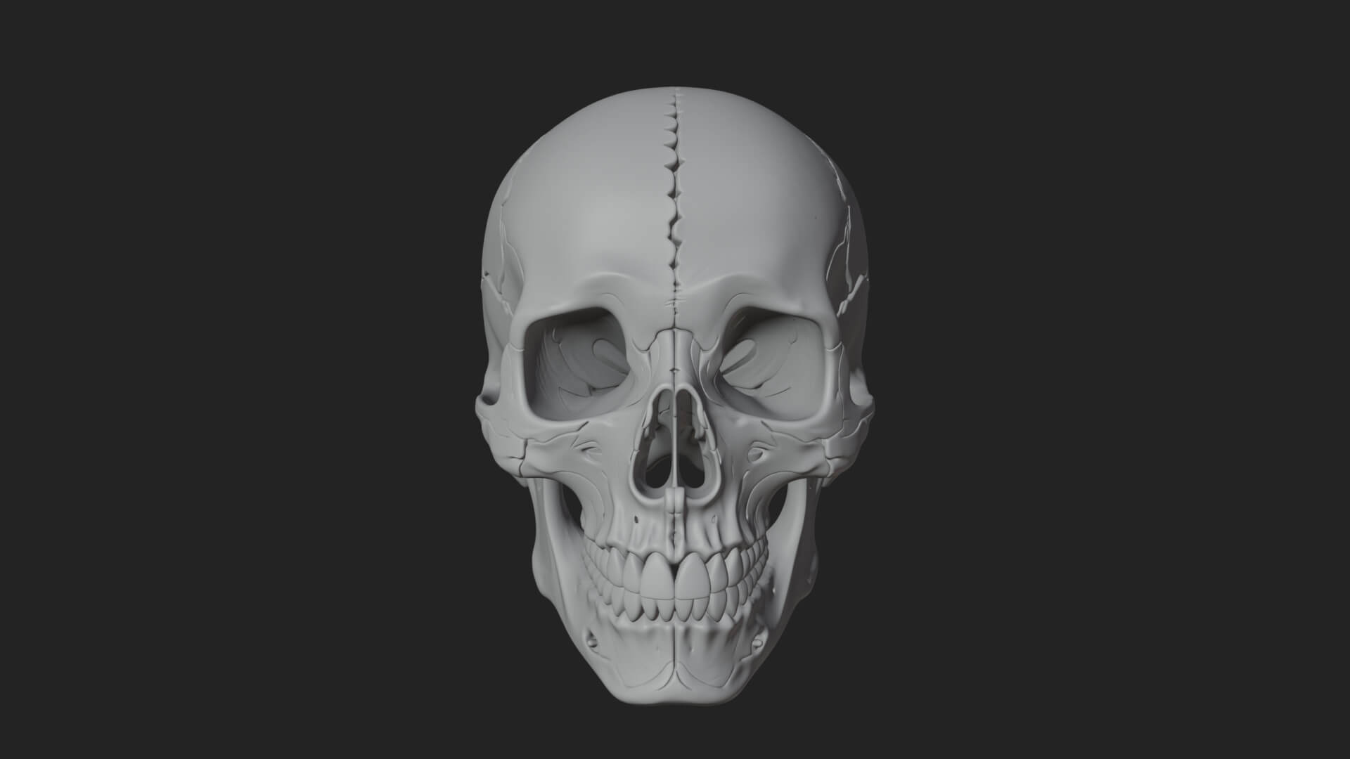 Human Skull Statue Design 5 3D Print Model 3D Model