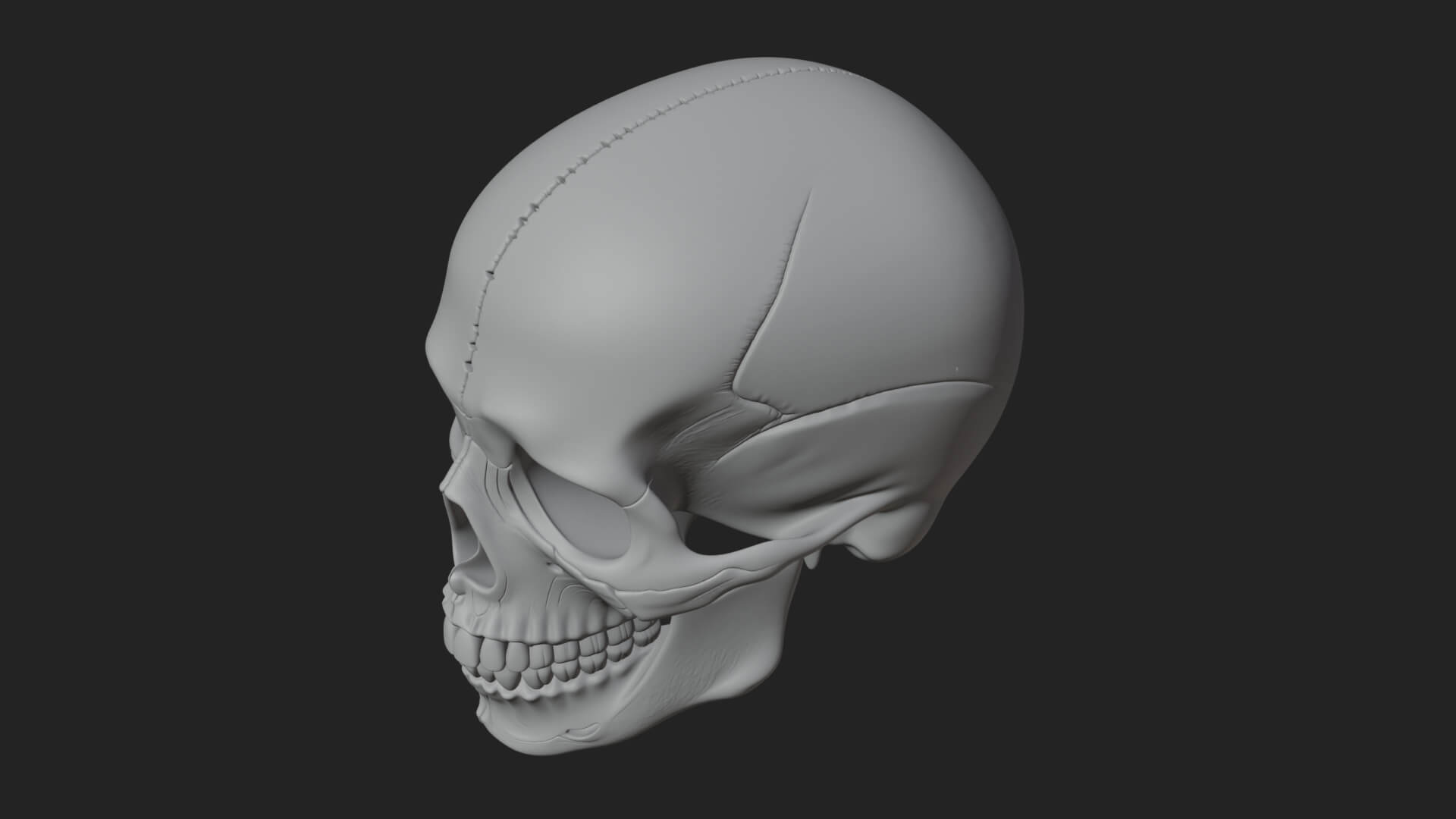 Human Skull Statue Design 6 3D Print Model 3D Model