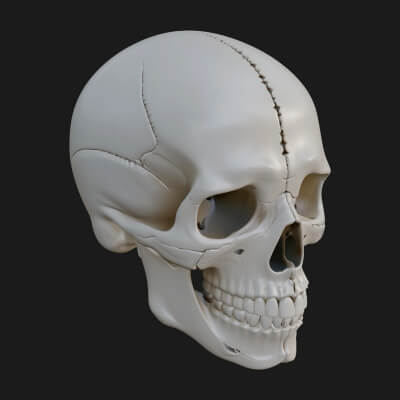Human Skull Statue Design 6 3D Print Model