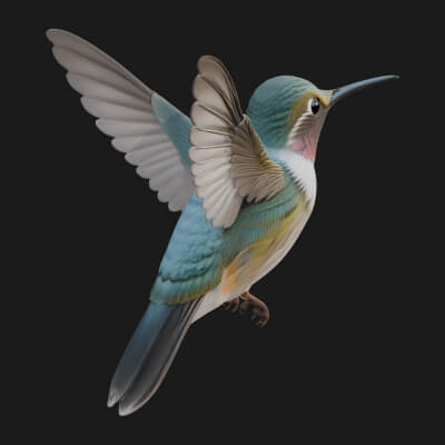 Hummingbird Statue Design 3 3D Print Model