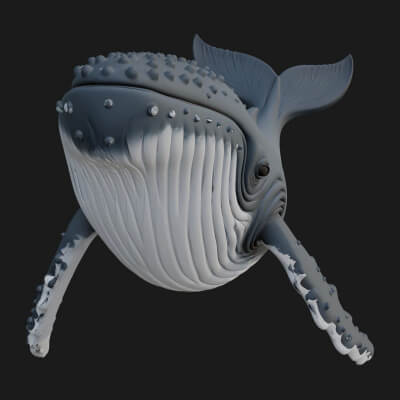 Humpback Whale Statue Design 10 3D Print Model