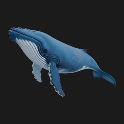 Humpback Whale Statue Design 11 3D Print Model