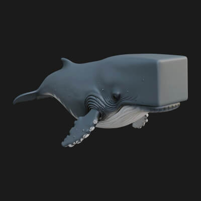 Humpback Whale Statue Design 13 3D Print Model