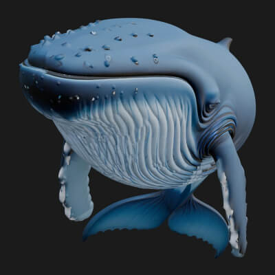 Humpback Whale Statue Design 14 3D Print Model