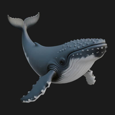 Humpback Whale Statue Design 15 3D Print Model