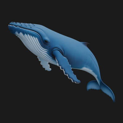 Humpback Whale Statue Design 16 3D Print Model