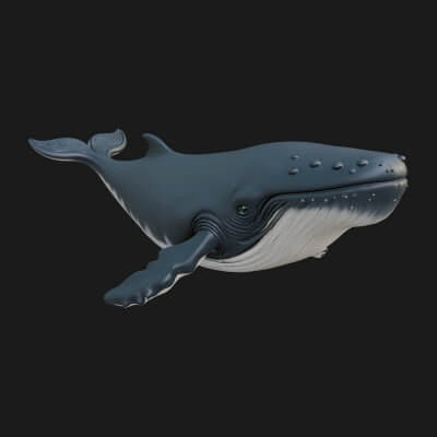 Humpback Whale Statue Design 5 3D Print Model