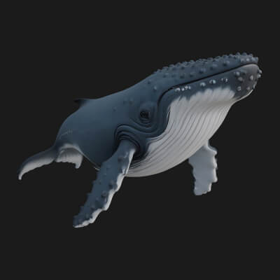 Humpback Whale Statue Design 7 3D Print Model