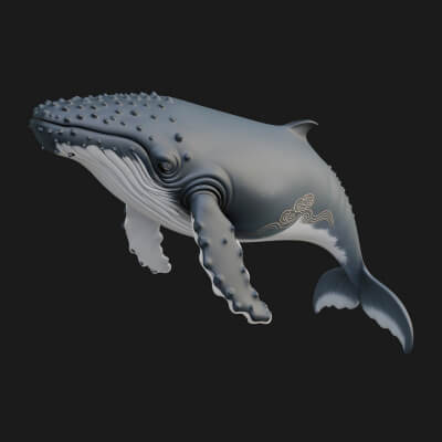 Humpback Whale Statue Design 8 3D Print Model