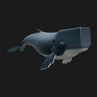 Humpback Whale Statue Design 9 3D Print Model
