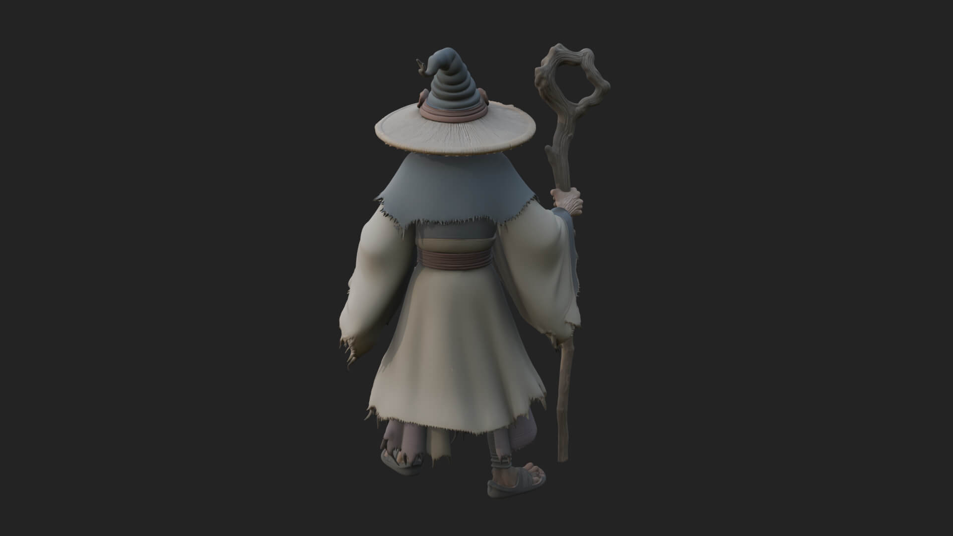 Hunched Hag Sorcerer Statue Design 10 3D Print Model 3D Model
