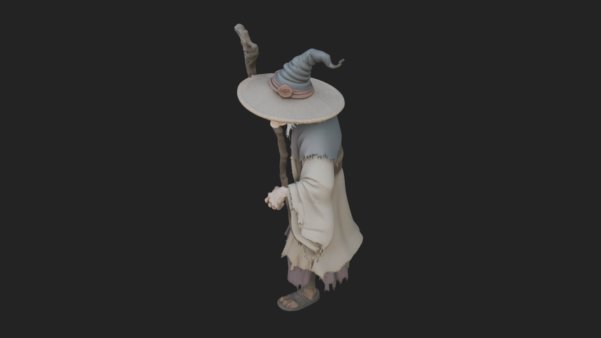 Hunched Hag Sorcerer Statue Design 10 3D Print Model 3D Model