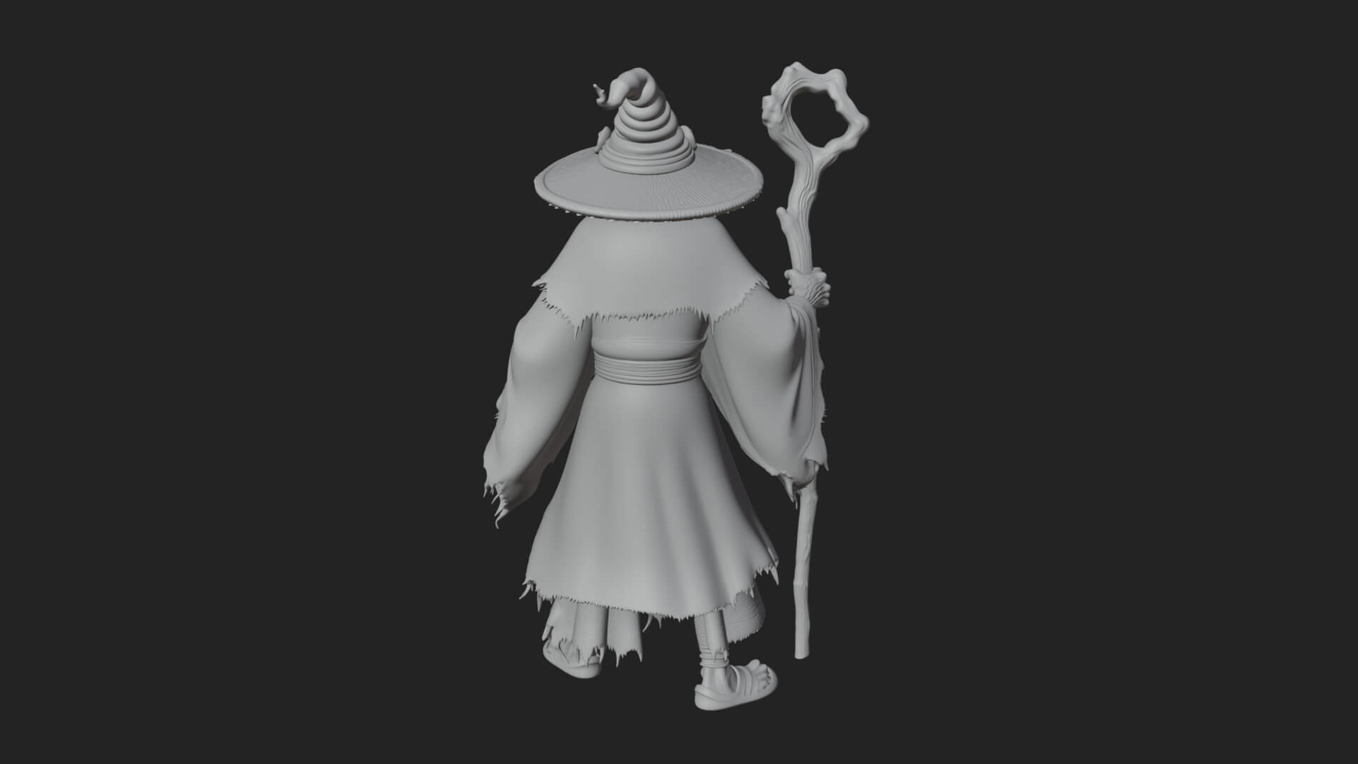Hunched Hag Sorcerer Statue Design 10 3D Print Model 3D Model
