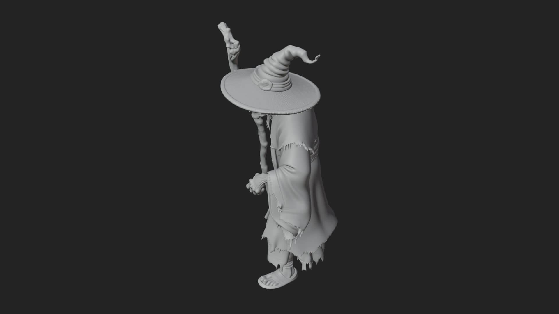 Hunched Hag Sorcerer Statue Design 10 3D Print Model 3D Model