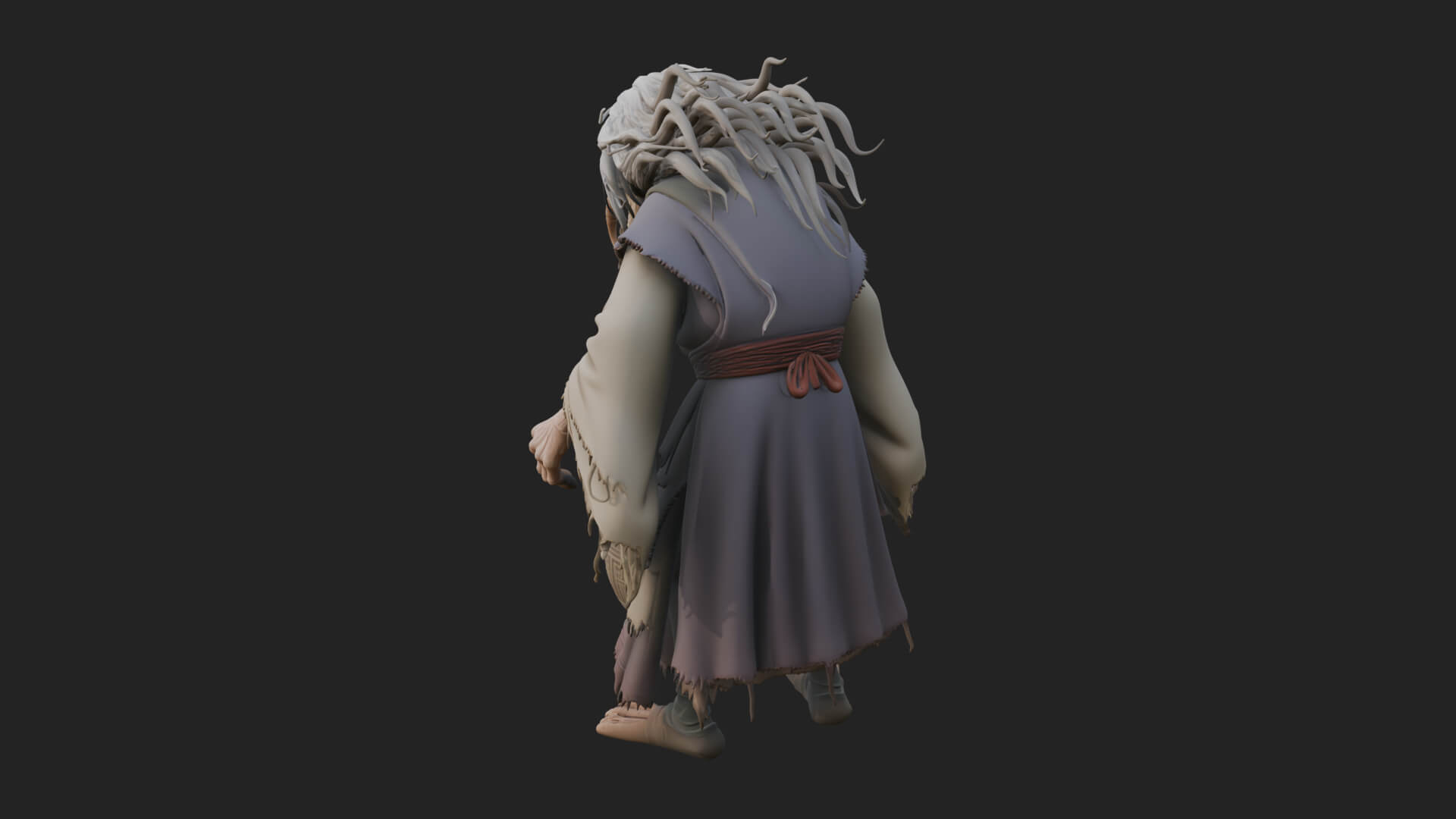 Hunched Hag Sorcerer Statue Design 11 3D Print Model 3D Model