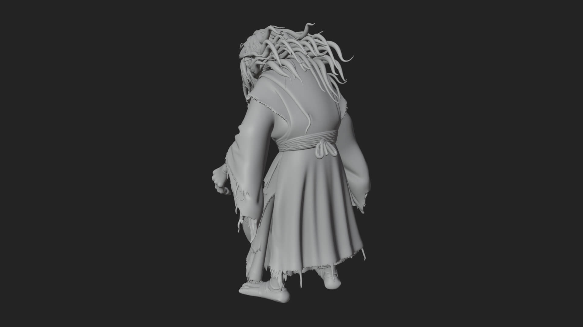 Hunched Hag Sorcerer Statue Design 11 3D Print Model 3D Model