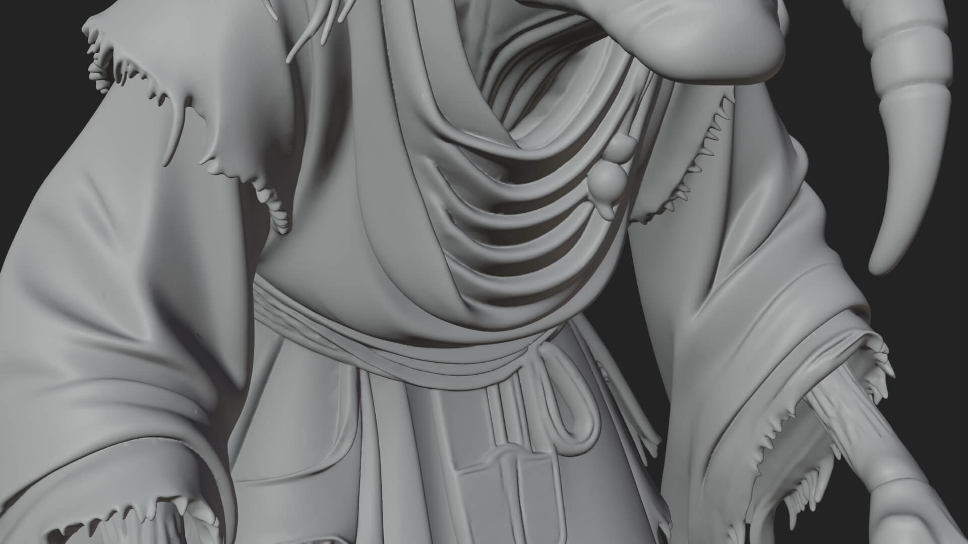 Hunched Hag Sorcerer Statue Design 11 3D Print Model 3D Model