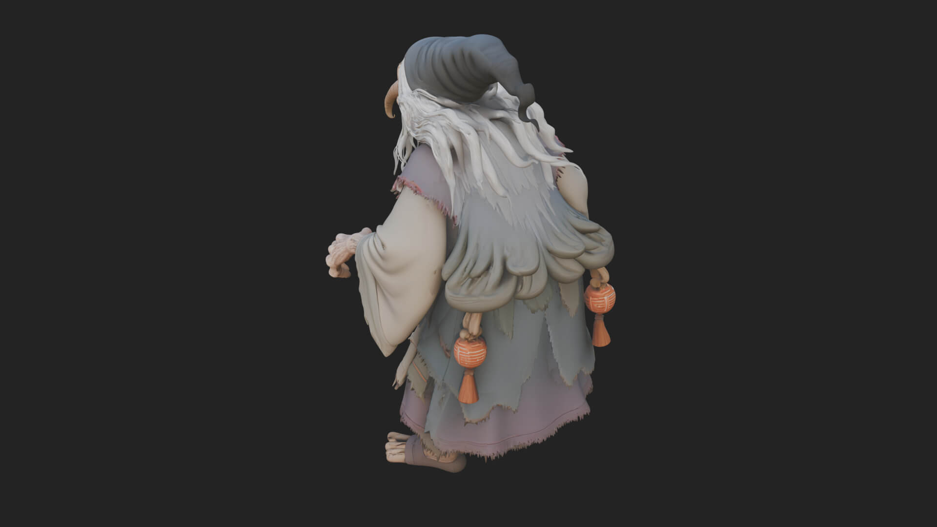 Hunched Hag Sorcerer Statue Design 12 3D Print Model 3D Model