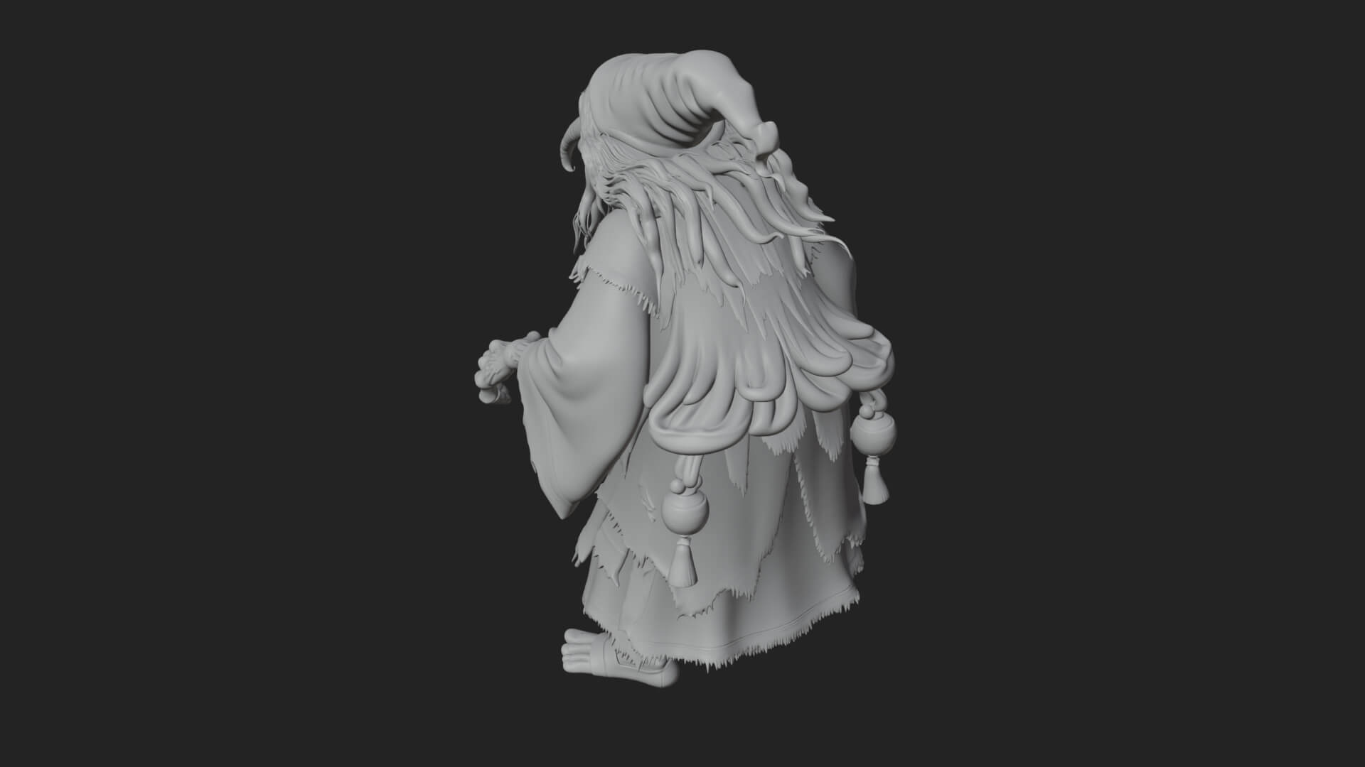 Hunched Hag Sorcerer Statue Design 12 3D Print Model 3D Model