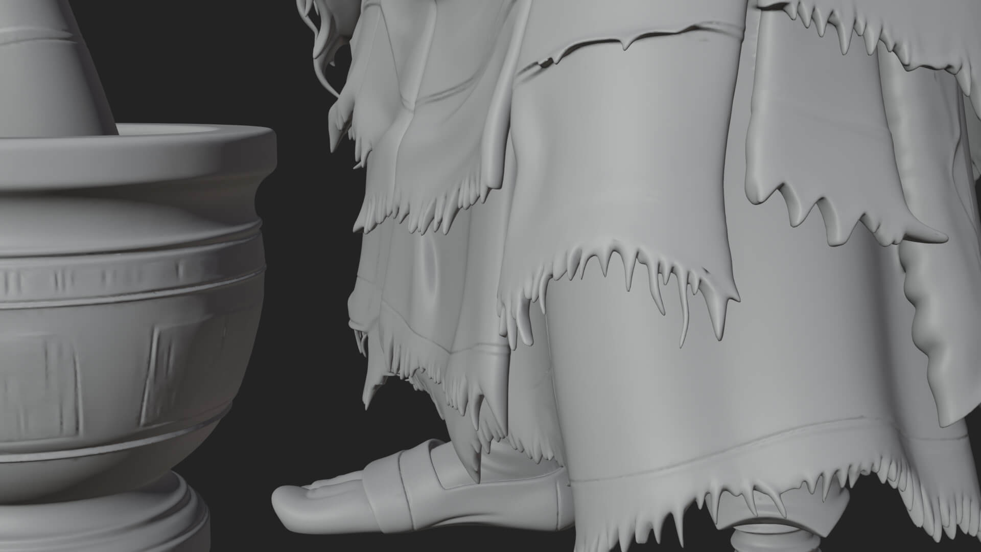 Hunched Hag Sorcerer Statue Design 12 3D Print Model 3D Model