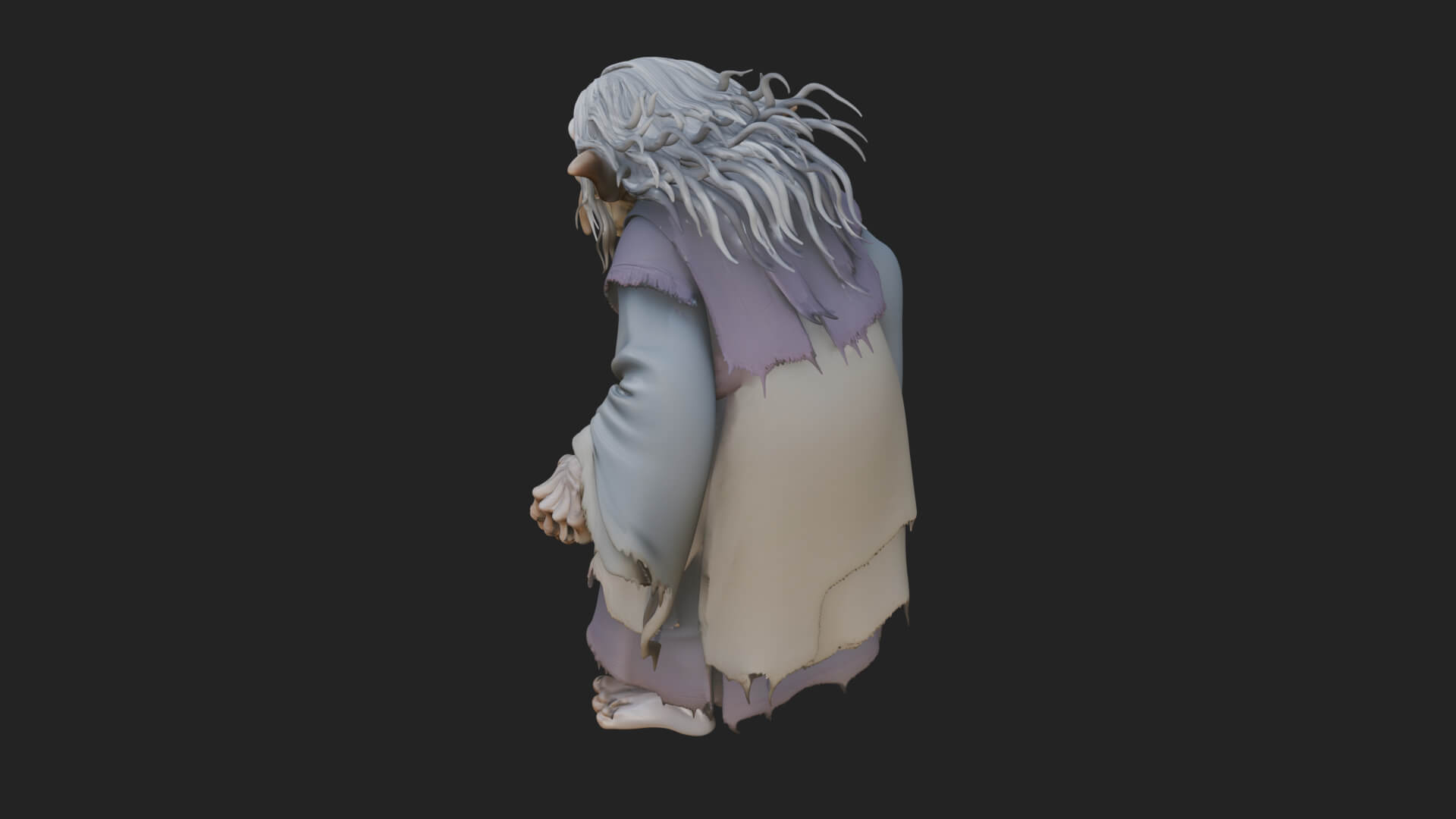 Hunched Hag Sorcerer Statue Design 13 3D Print Model 3D Model
