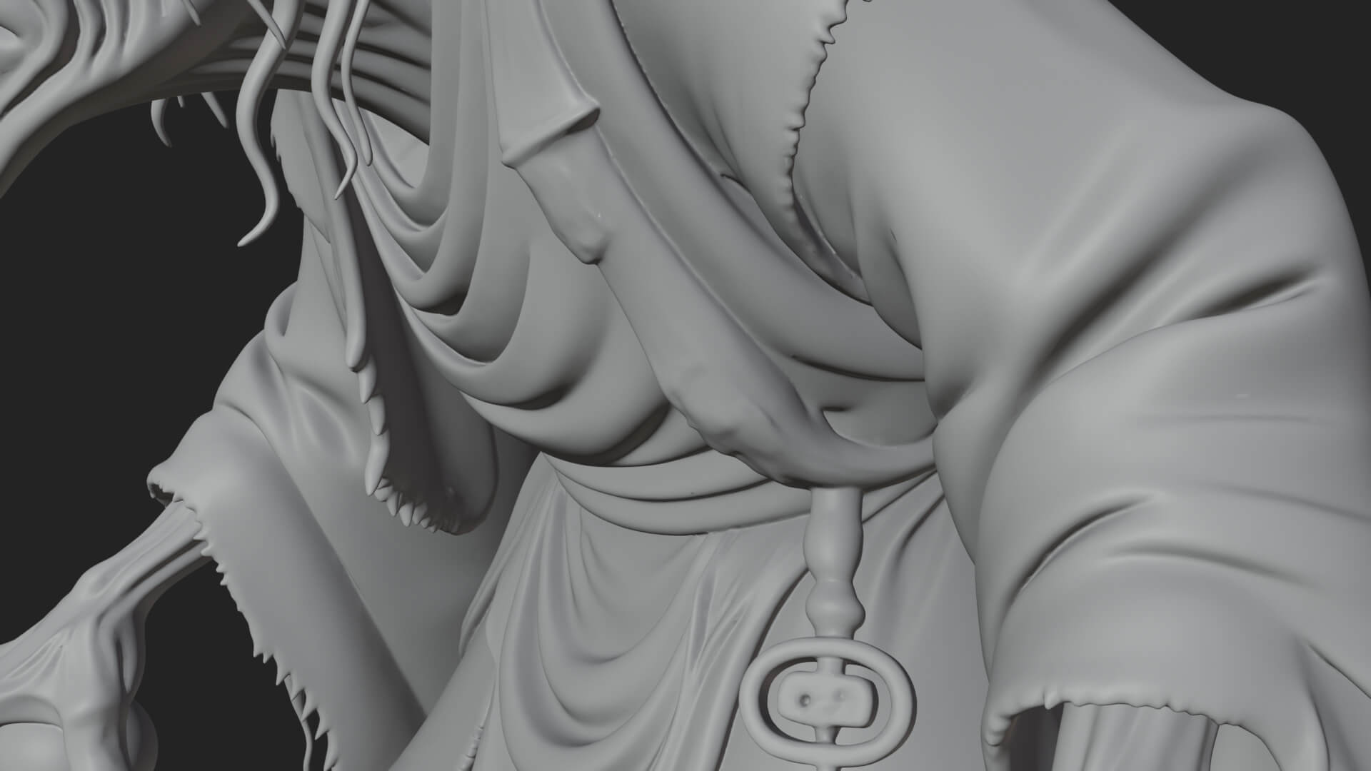 Hunched Hag Sorcerer Statue Design 13 3D Print Model 3D Model