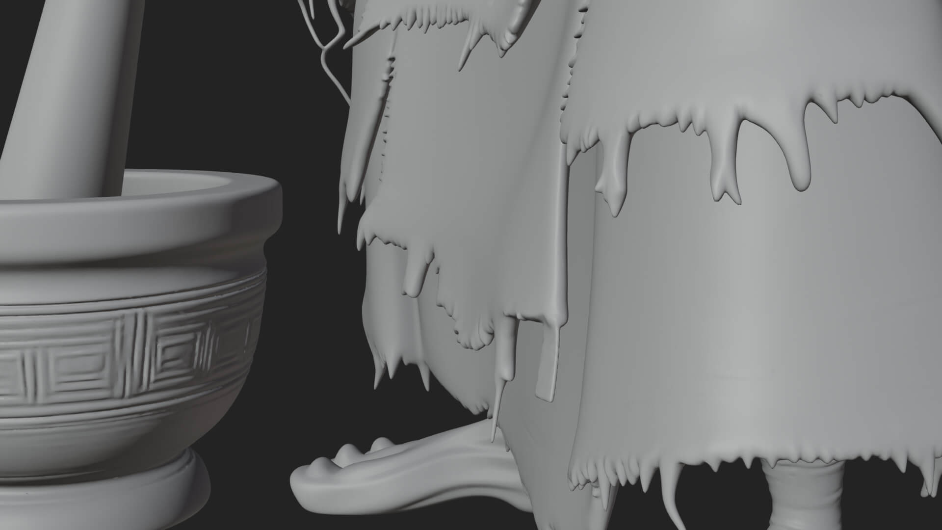 Hunched Hag Sorcerer Statue Design 13 3D Print Model 3D Model