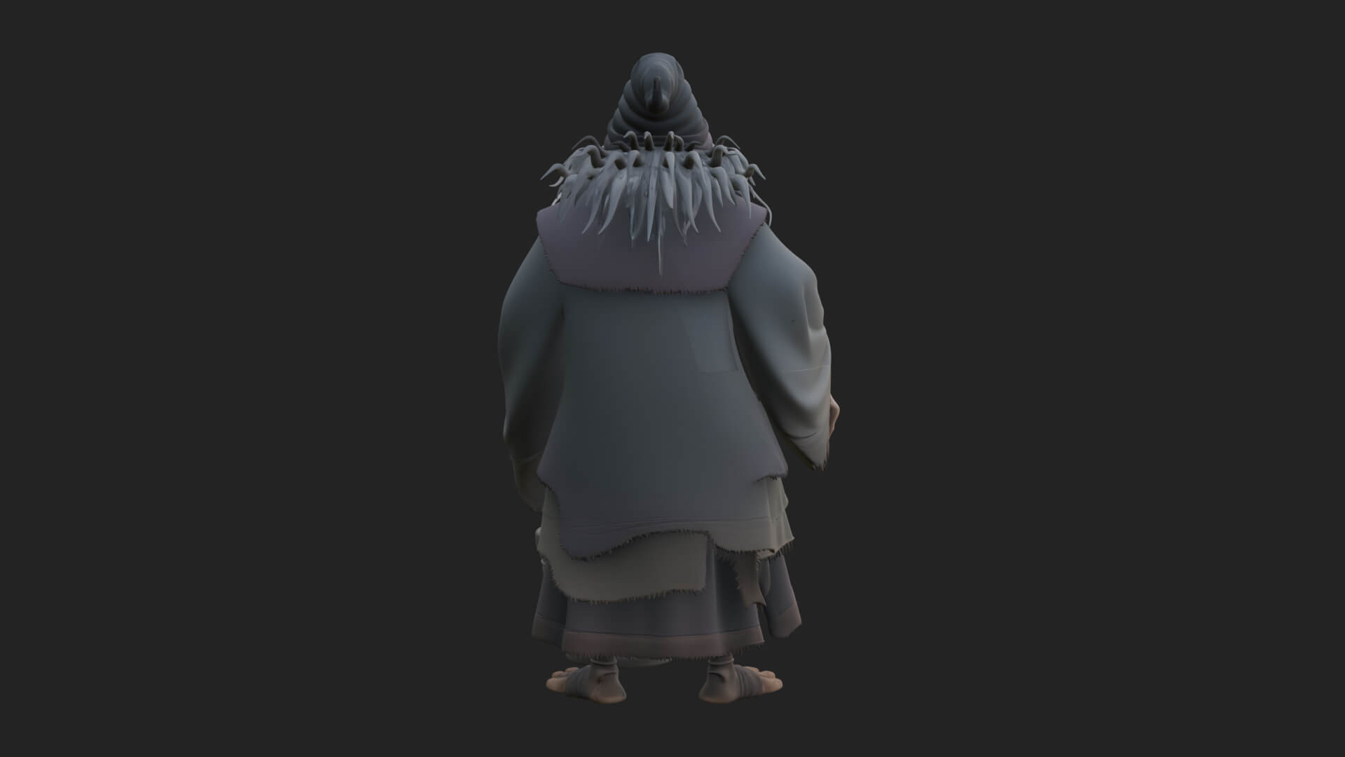 Hunched Hag Sorcerer Statue Design 14 3D Print Model 3D Model