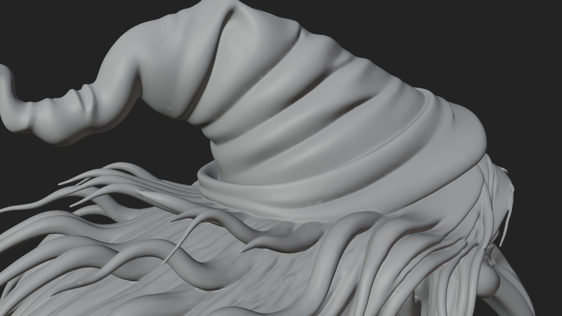 Hunched Hag Sorcerer Statue Design 14 3D Print Model 3D Model