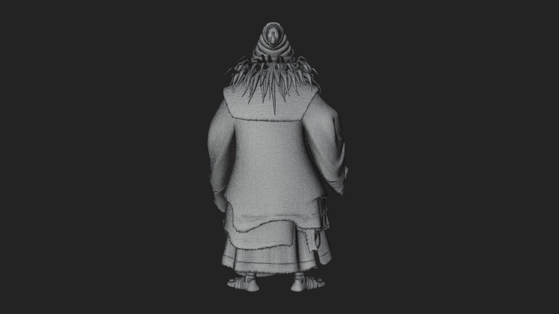 Hunched Hag Sorcerer Statue Design 14 3D Print Model 3D Model