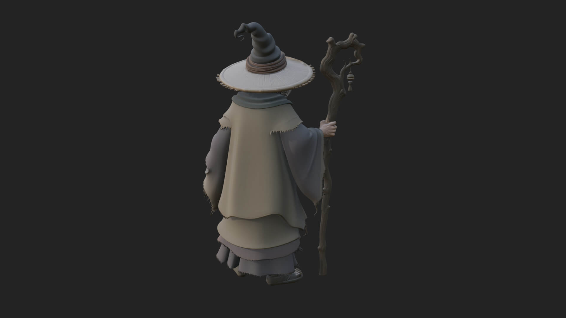 Hunched Hag Sorcerer Statue Design 4 3D Print Model 3D Model
