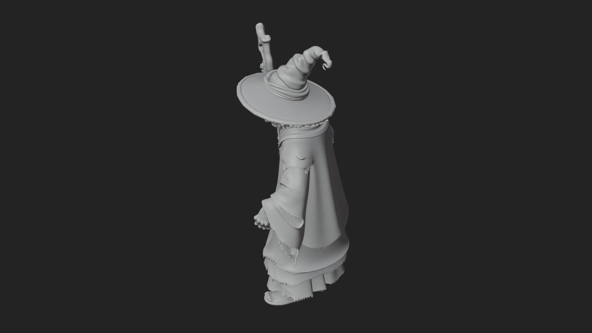 Hunched Hag Sorcerer Statue Design 4 3D Print Model 3D Model