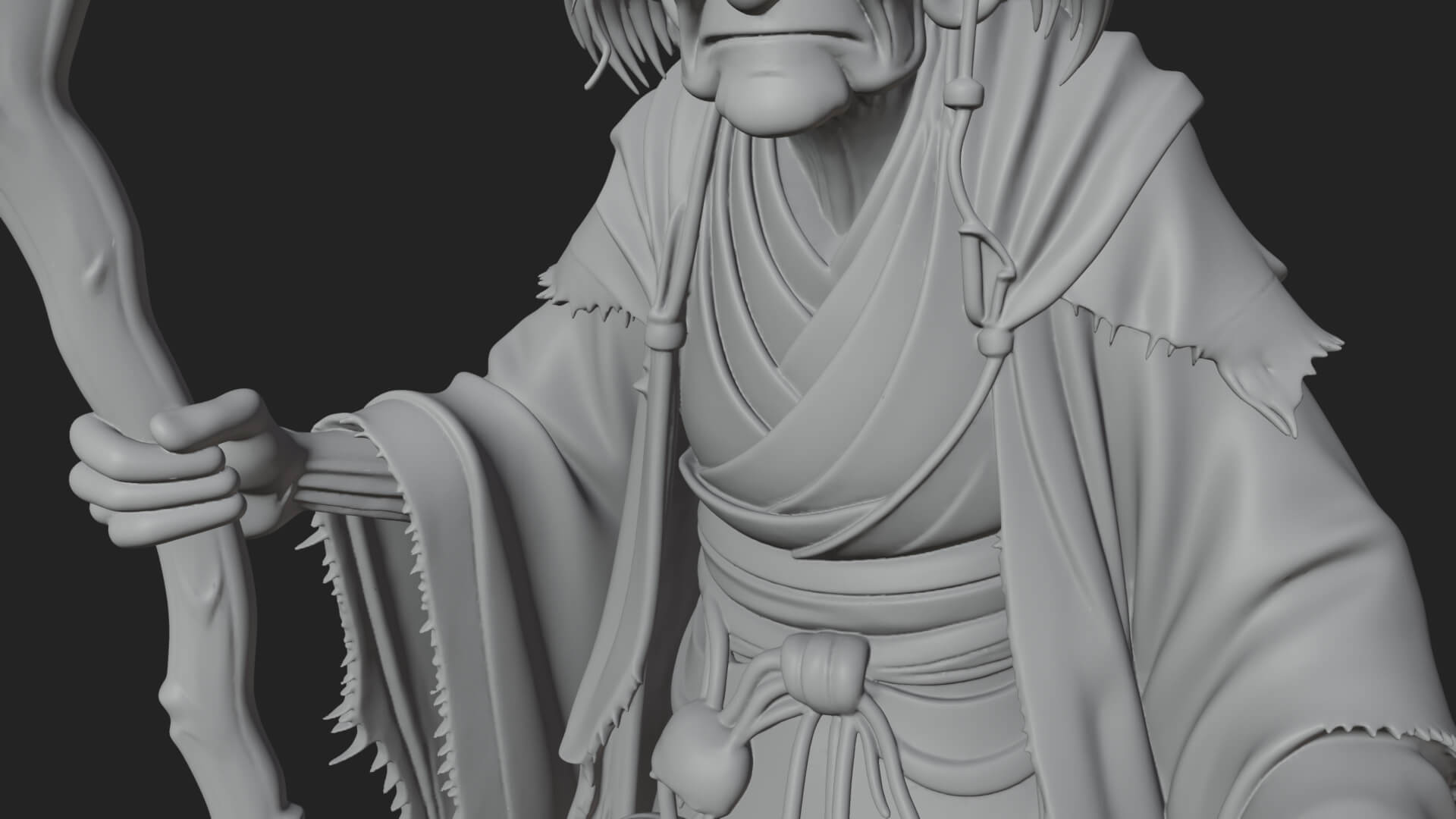 Hunched Hag Sorcerer Statue Design 4 3D Print Model 3D Model