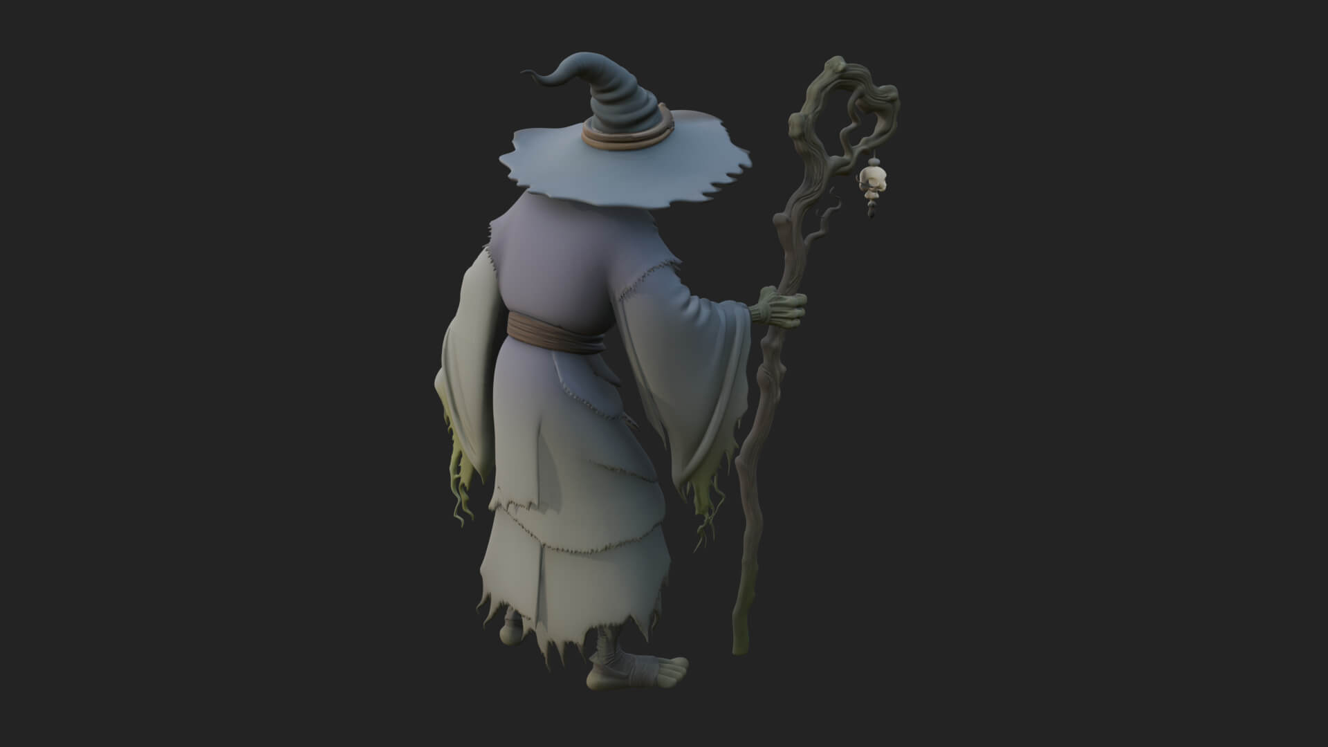 Hunched Hag Sorcerer Statue Design 5 3D Print Model 3D Model