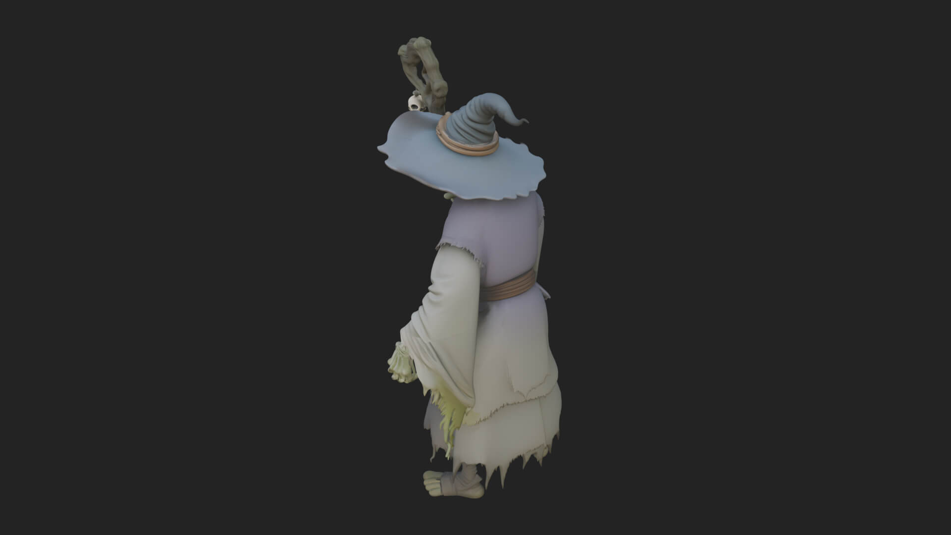 Hunched Hag Sorcerer Statue Design 5 3D Print Model 3D Model