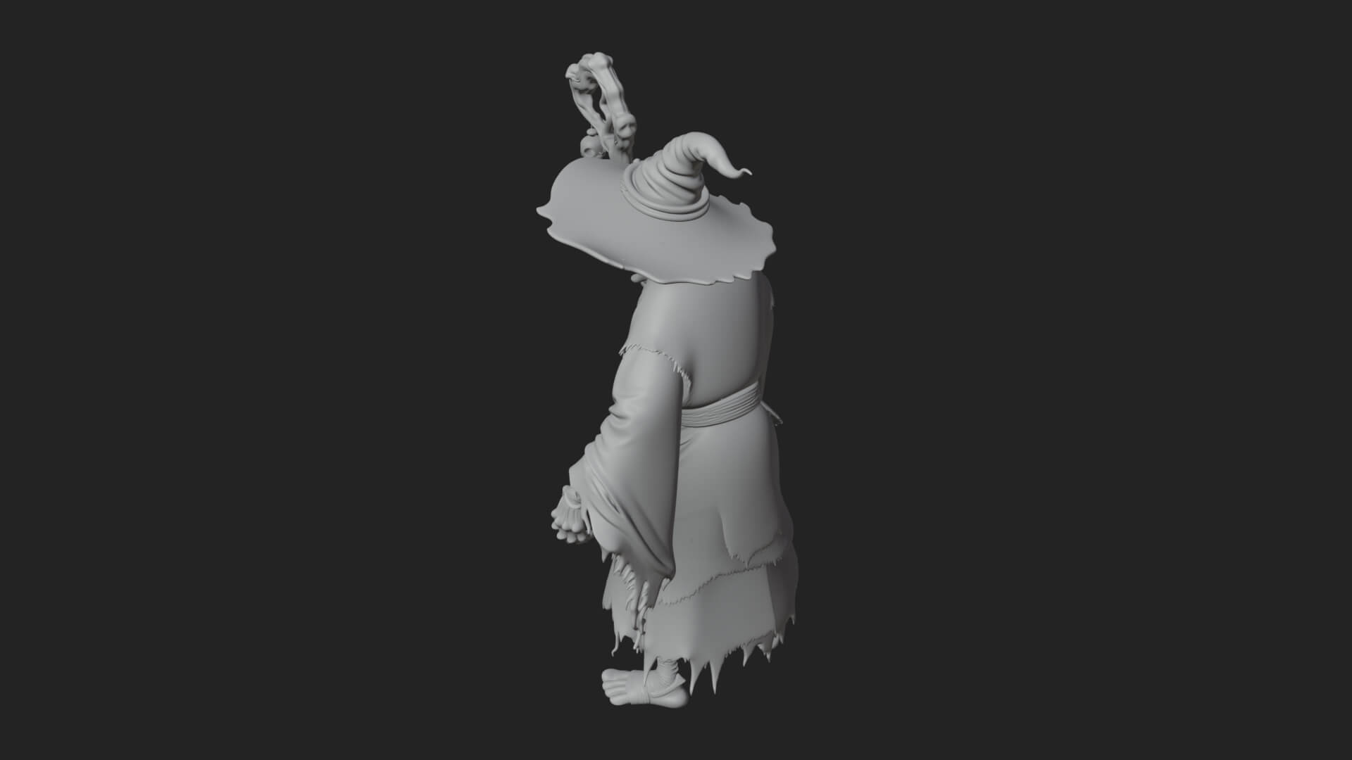 Hunched Hag Sorcerer Statue Design 5 3D Print Model 3D Model