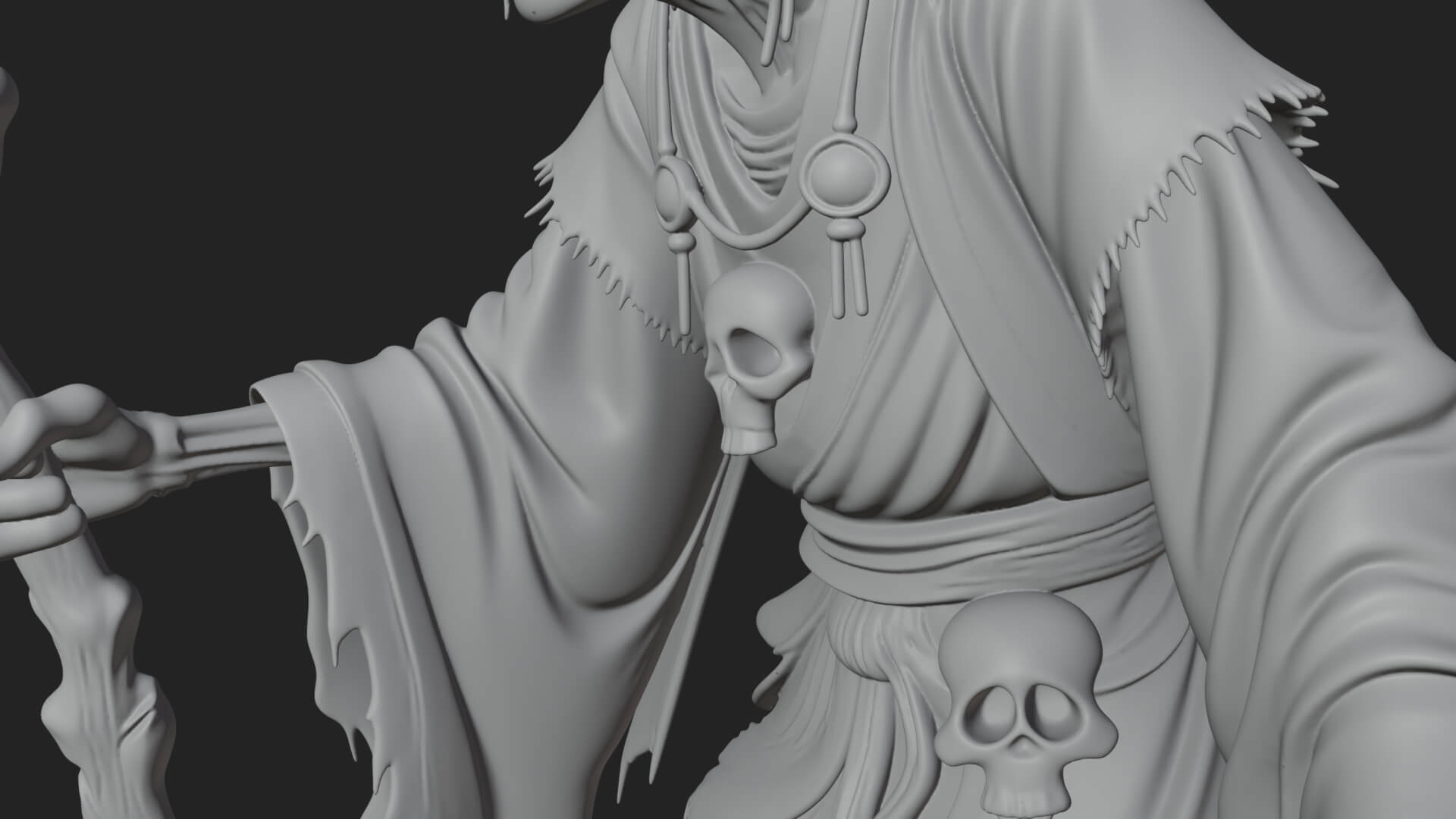 Hunched Hag Sorcerer Statue Design 5 3D Print Model 3D Model
