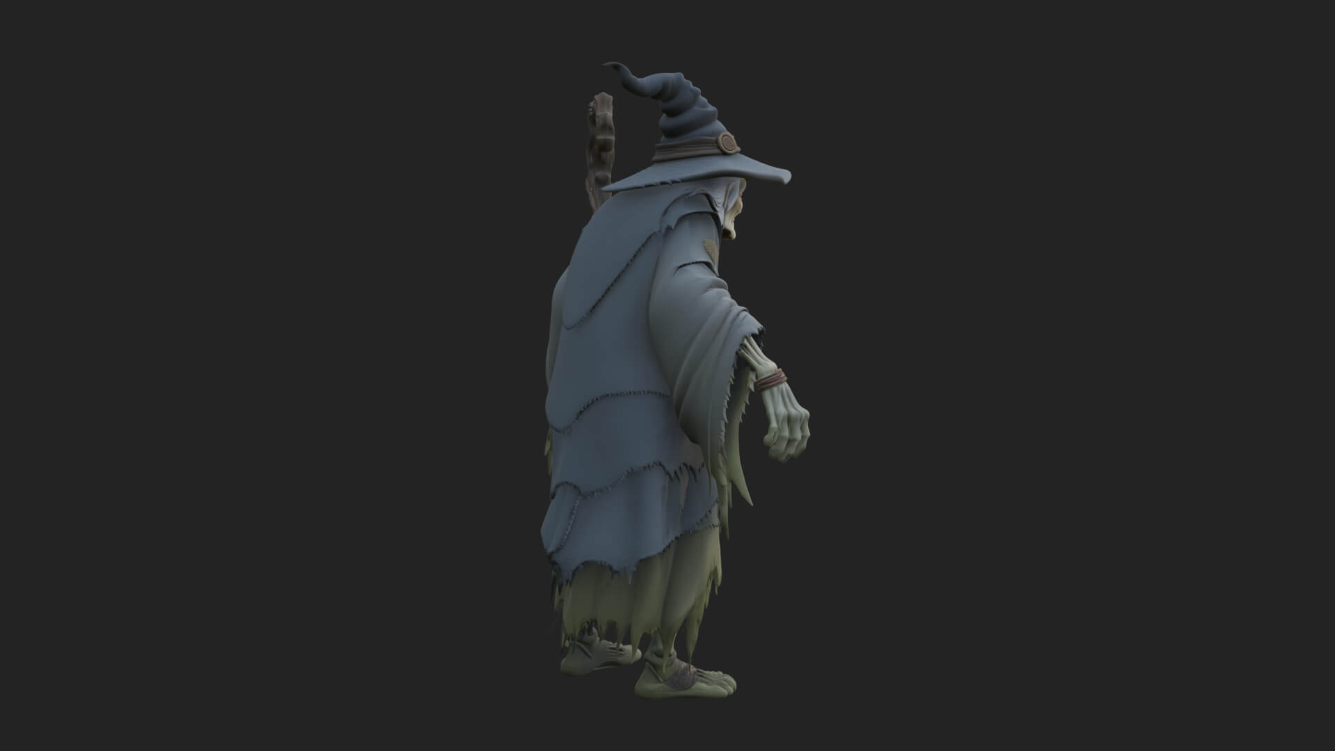 Hunched Hag Sorcerer Statue Design 6 3D Print Model 3D Model