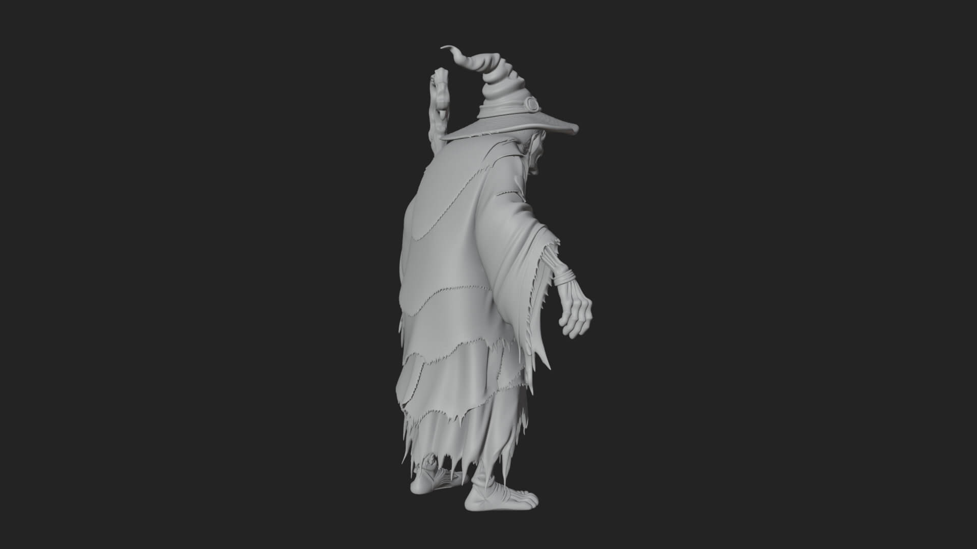 Hunched Hag Sorcerer Statue Design 6 3D Print Model 3D Model