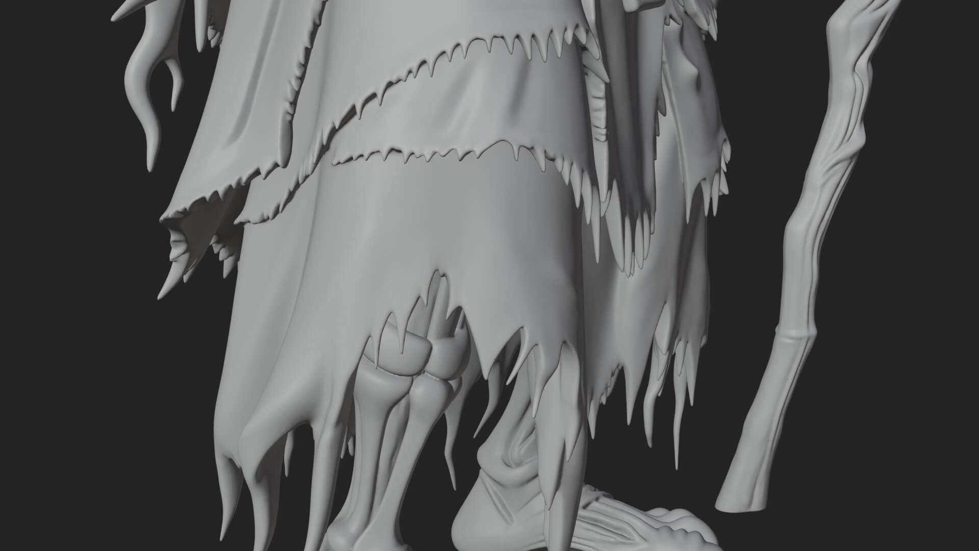 Hunched Hag Sorcerer Statue Design 6 3D Print Model 3D Model