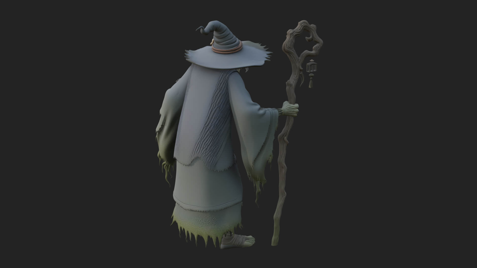 Hunched Hag Sorcerer Statue Design 7 3D Print Model 3D Model
