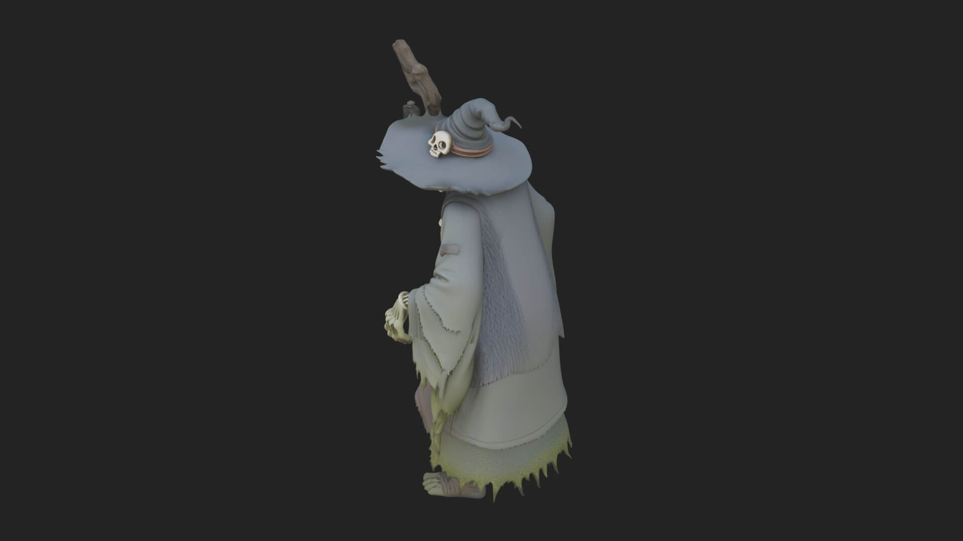 Hunched Hag Sorcerer Statue Design 7 3D Print Model 3D Model