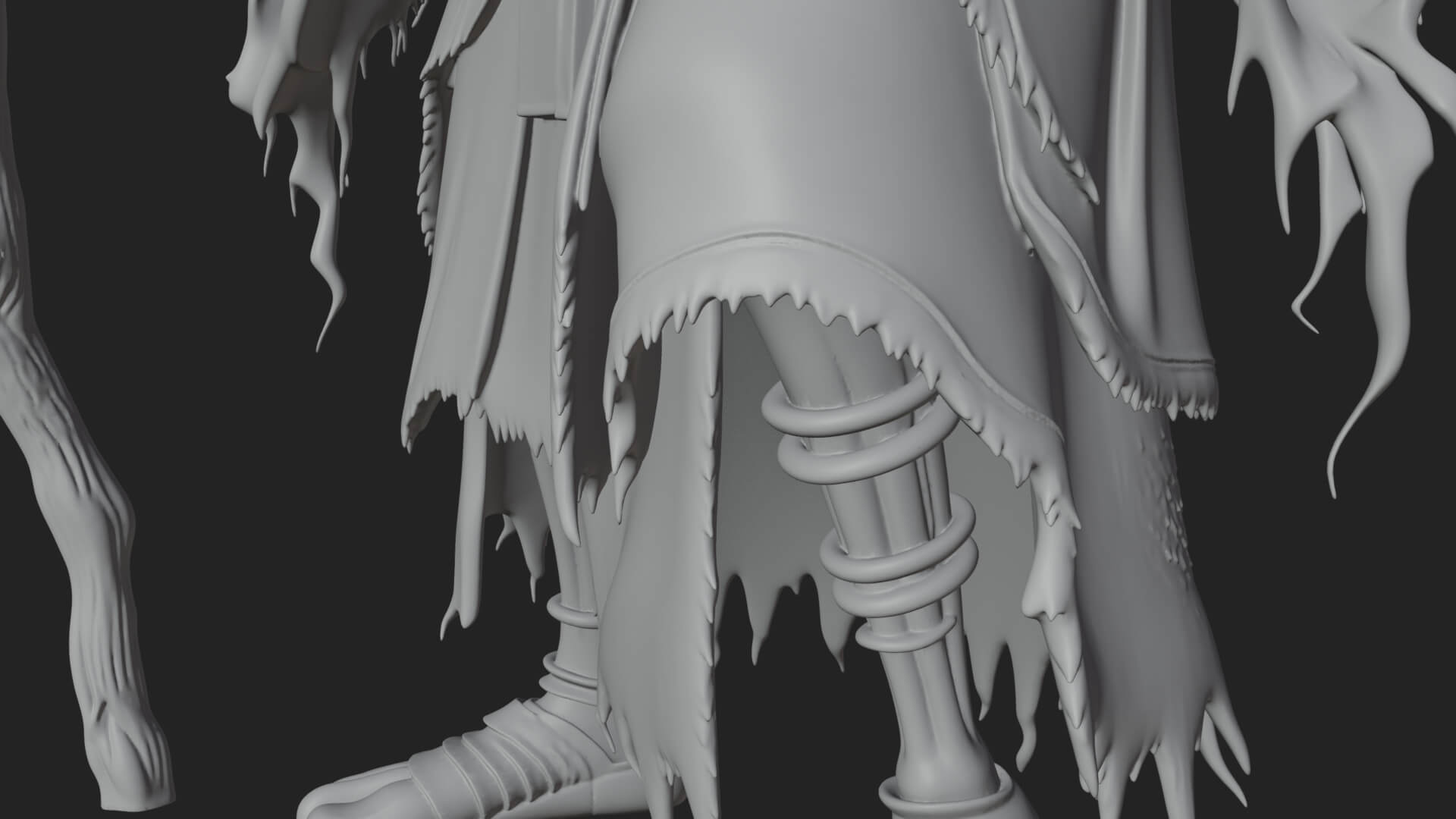 Hunched Hag Sorcerer Statue Design 7 3D Print Model 3D Model