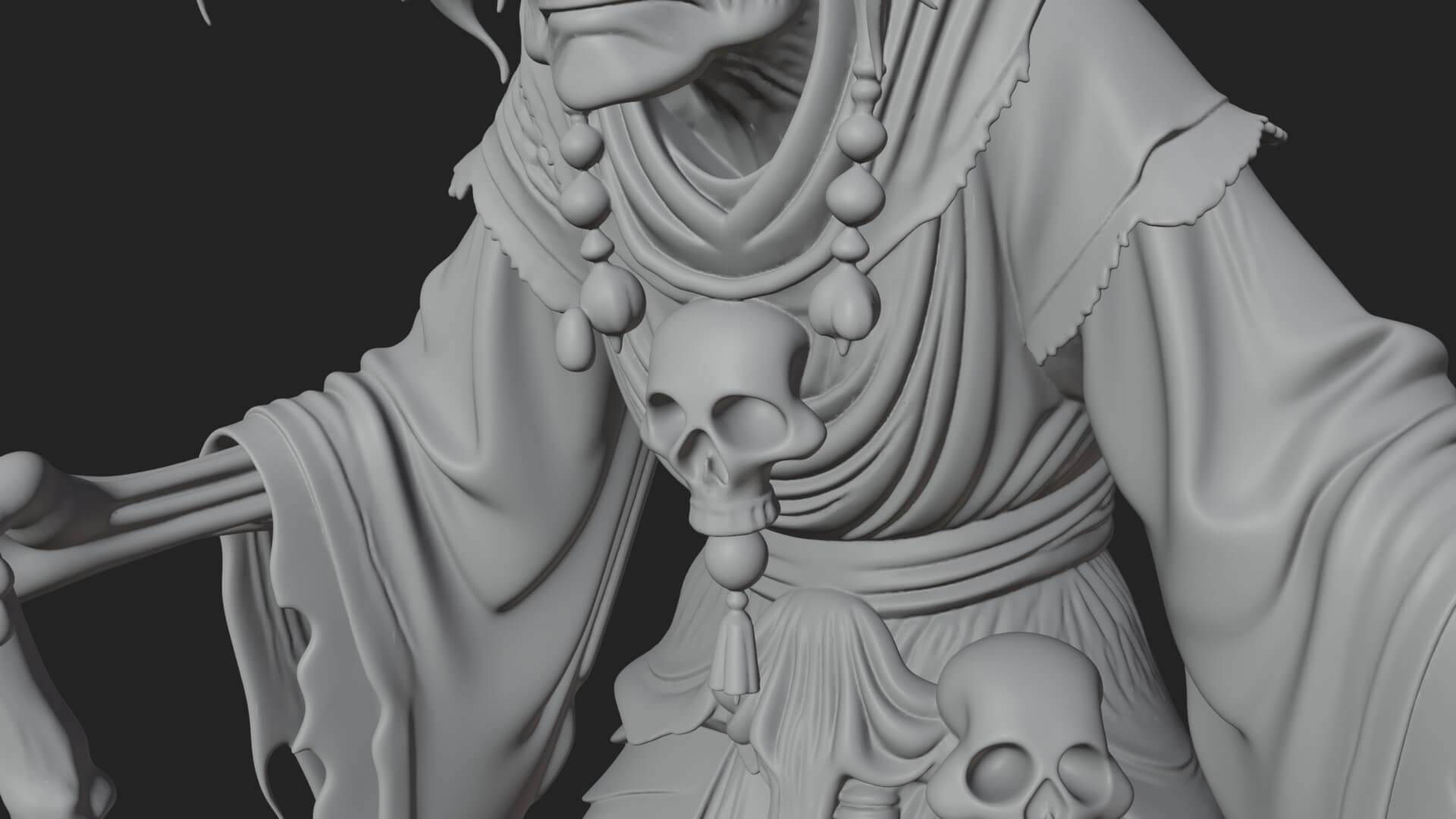 Hunched Hag Sorcerer Statue Design 8 3D Print Model 3D Model