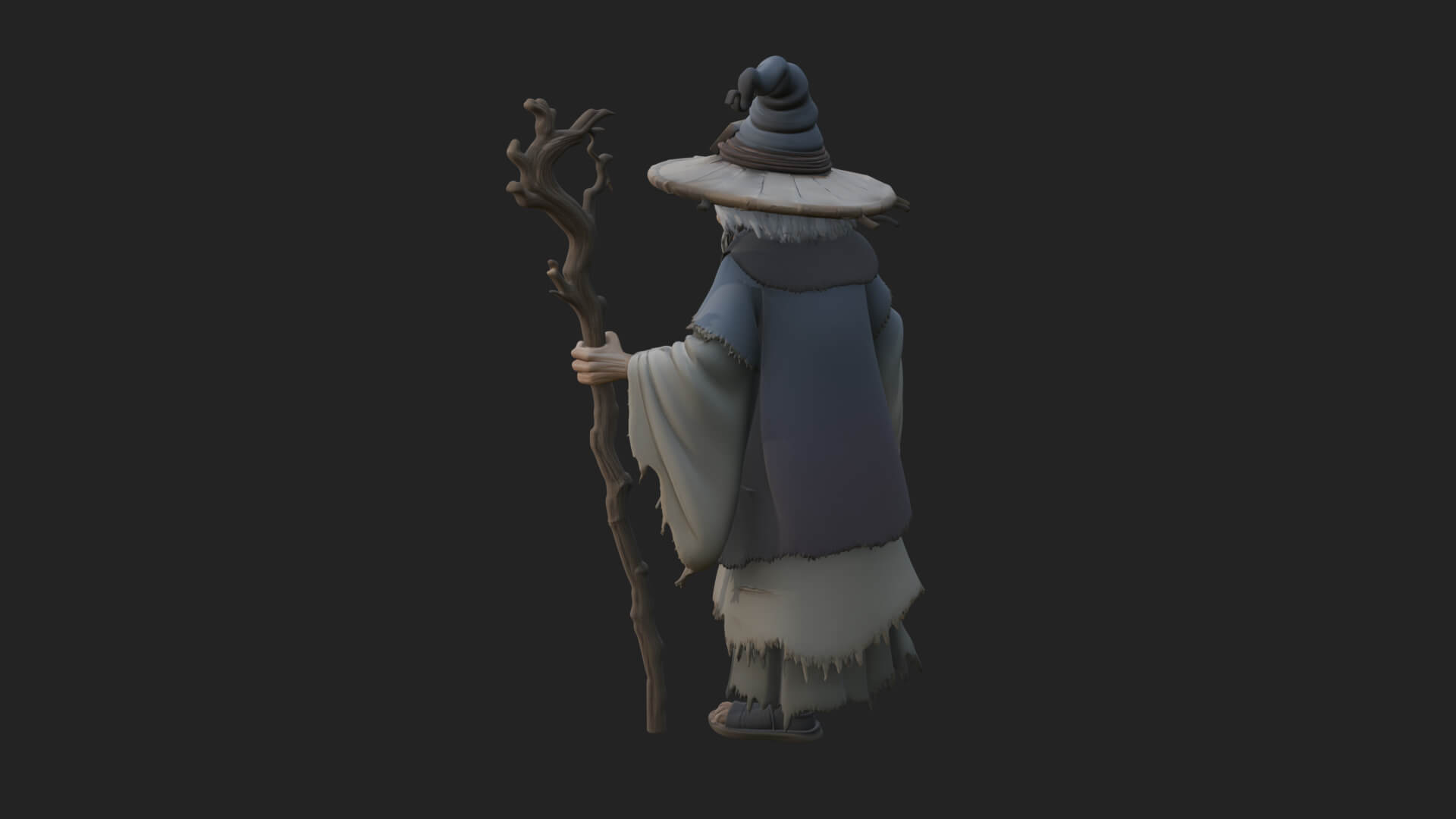 Hunched Hag Sorcerer Statue Design 9 3D Print Model 3D Model