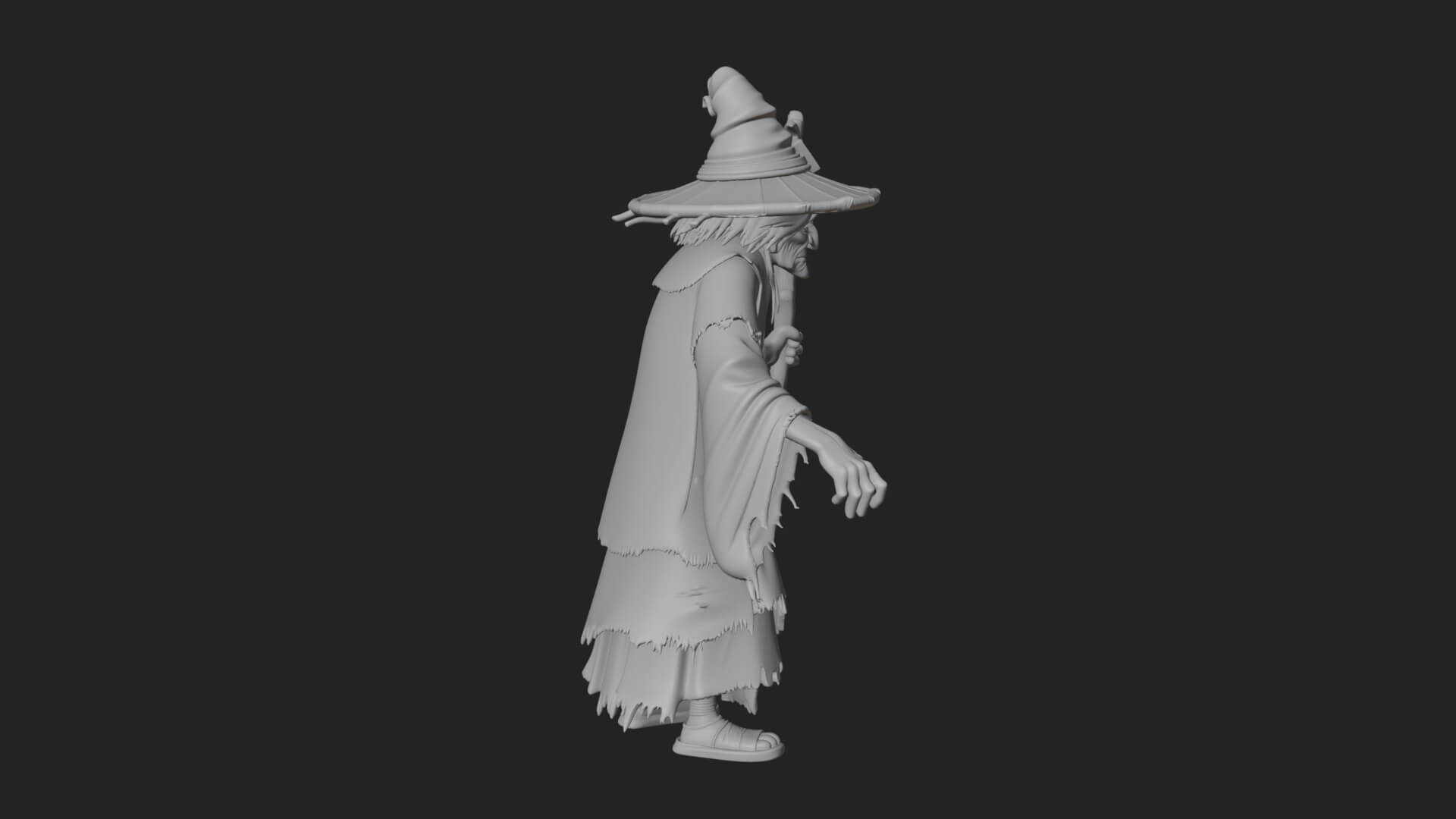 Hunched Hag Sorcerer Statue Design 9 3D Print Model 3D Model