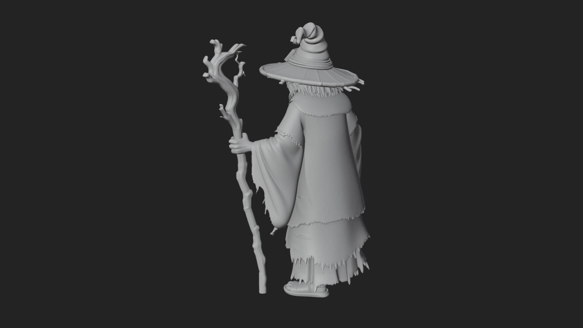 Hunched Hag Sorcerer Statue Design 9 3D Print Model 3D Model